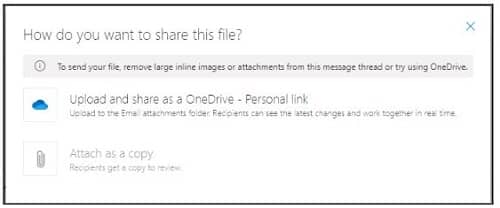Mensaje OneDrive