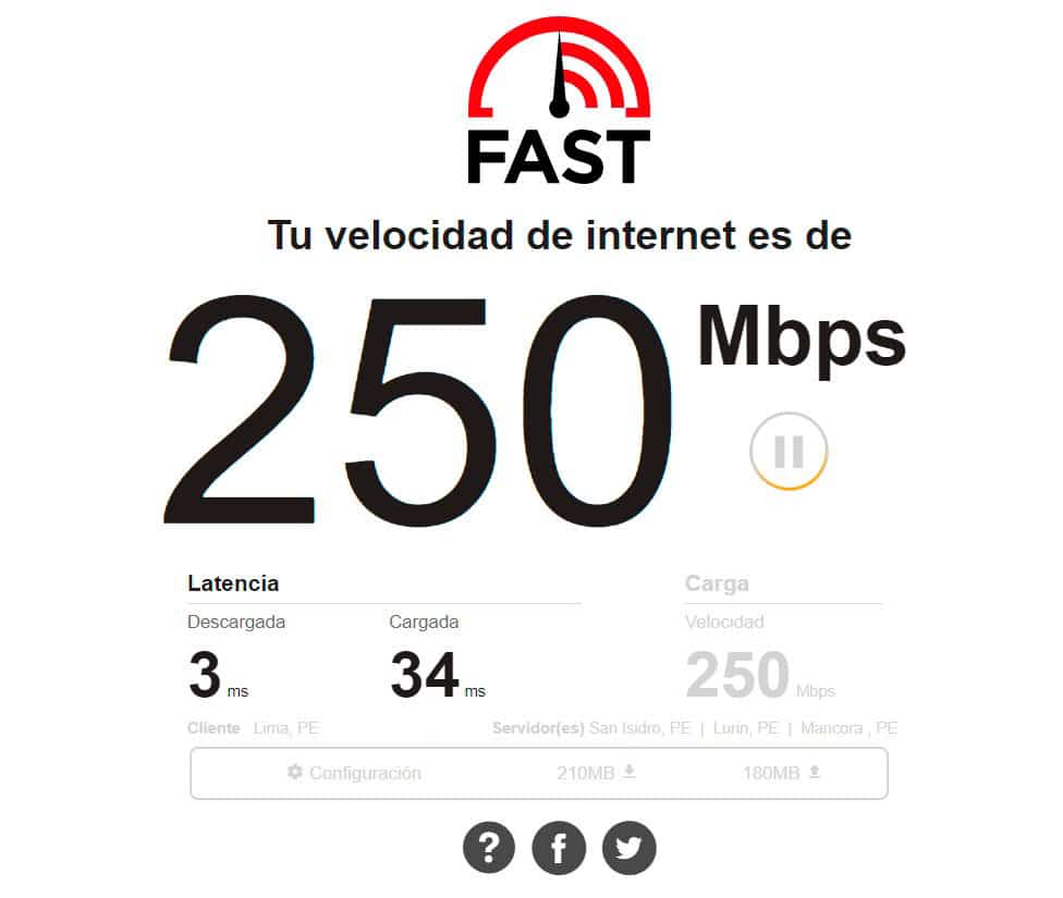 como medir la velocidad de internet con fast