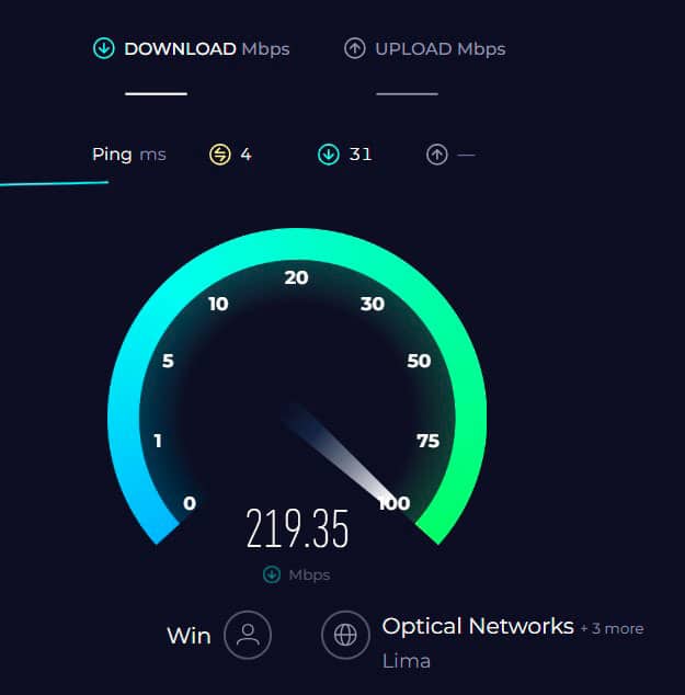 paso dos para medir la velocidad de internet con speedtest de ookla