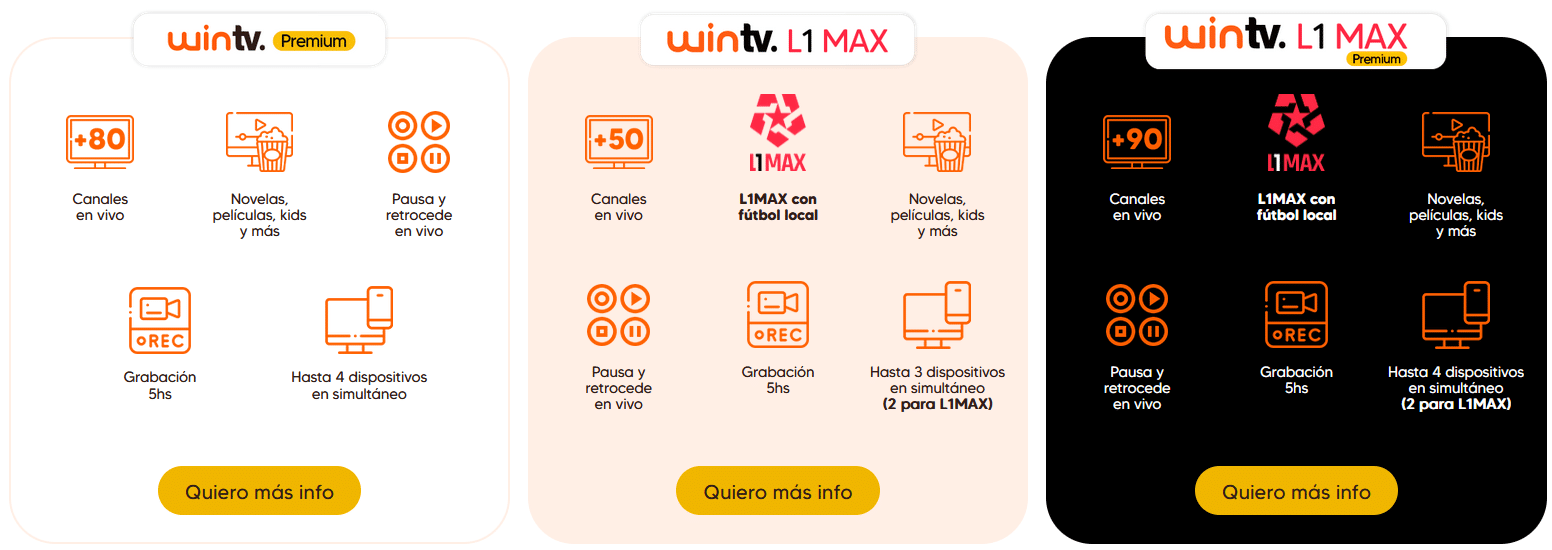 paquetes wintv - WIN Internet
