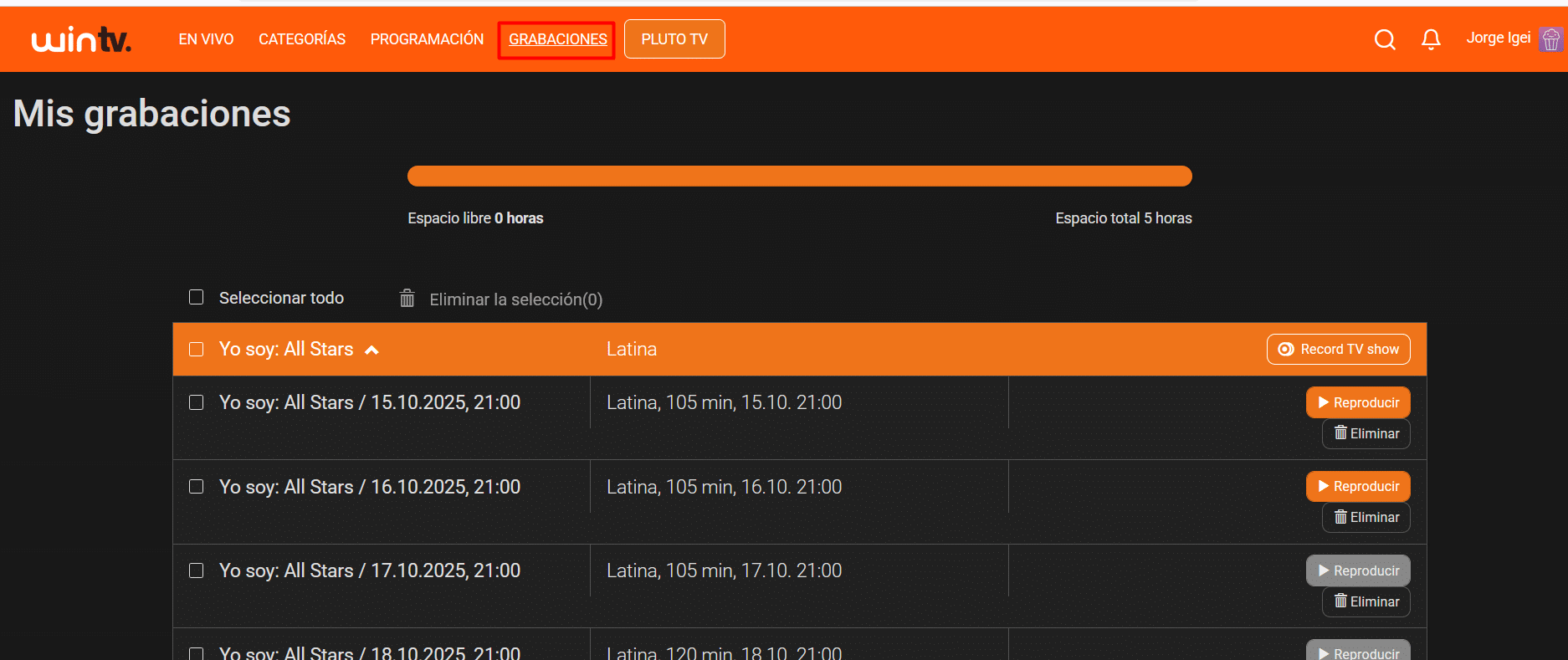 WINTV: 7 Funcionalidades que debes saber 6 grabaciones en wintv - WIN Internet