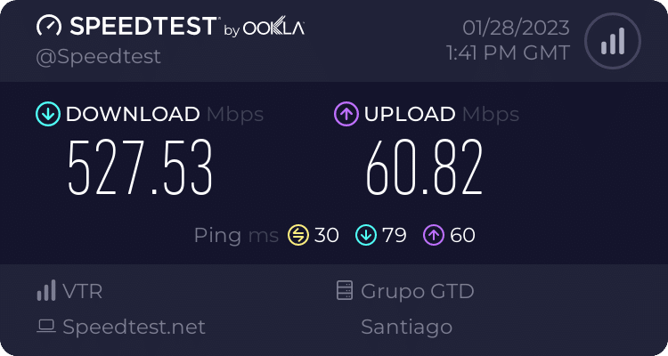 speedtest con internet hfc